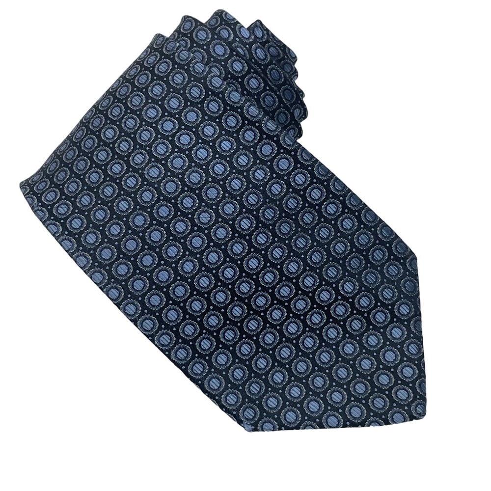 Ted Baker Necktie Mens OS Blue Geometric Silk Formal Business Professional